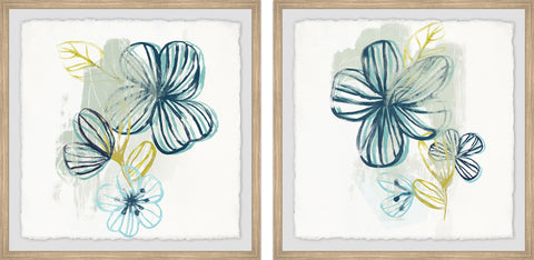 Floral Offset III Diptych