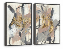 Golden Strokes Diptych