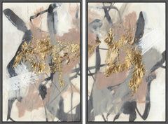 Golden Strokes Diptych