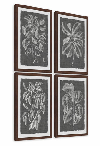 Grayed Leaves Quadriptych