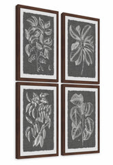 Grayed Leaves Quadriptych