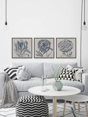 Flower Sketches Triptych