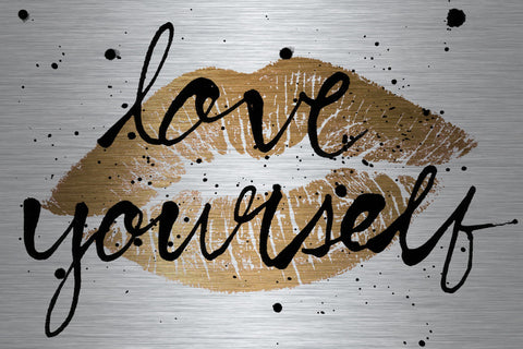 Love Yourself Gold Lips
